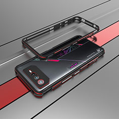 Luxury Aluminum Metal Frame Cover Case for Asus ROG Phone 6 Red and Black