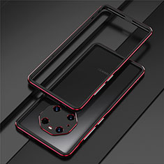 Luxury Aluminum Metal Frame Cover Case for Huawei Mate 40 Pro Red and Black