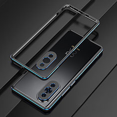 Luxury Aluminum Metal Frame Cover Case for Huawei Nova 10 Pro Blue and Black
