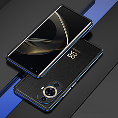 Luxury Aluminum Metal Frame Cover Case for Huawei Nova 11 Pro Blue and Black