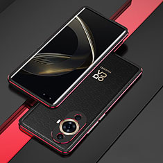 Luxury Aluminum Metal Frame Cover Case for Huawei Nova 11 Pro Red and Black