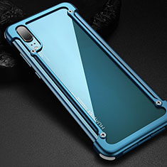 Luxury Aluminum Metal Frame Cover Case for Huawei P20 Sky Blue