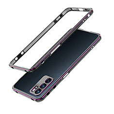 Luxury Aluminum Metal Frame Cover Case for Oppo Reno6 5G Purple