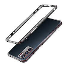 Luxury Aluminum Metal Frame Cover Case for Oppo Reno6 5G Red and Black