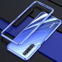 Luxury Aluminum Metal Frame Cover Case for Realme X50m 5G Blue