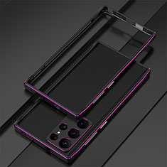Luxury Aluminum Metal Frame Cover Case for Samsung Galaxy S22 Ultra 5G Purple