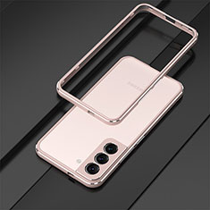 Luxury Aluminum Metal Frame Cover Case for Samsung Galaxy S23 Plus 5G Rose Gold
