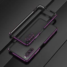 Luxury Aluminum Metal Frame Cover Case for Sony Xperia 10 V Purple