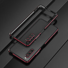 Luxury Aluminum Metal Frame Cover Case for Sony Xperia 10 V Red and Black