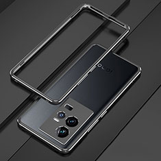 Luxury Aluminum Metal Frame Cover Case for Vivo iQOO 11 Pro 5G Blue and Black