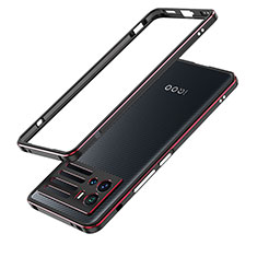 Luxury Aluminum Metal Frame Cover Case for Vivo iQOO 9 5G Red and Black