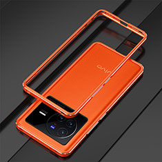 Luxury Aluminum Metal Frame Cover Case for Vivo X80 5G Orange