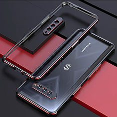 Luxury Aluminum Metal Frame Cover Case for Xiaomi Black Shark 4S 5G Red and Black