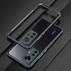 Luxury Aluminum Metal Frame Cover Case for Xiaomi Mi 12T Pro 5G Blue and Black