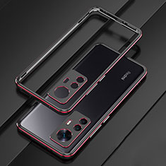 Luxury Aluminum Metal Frame Cover Case for Xiaomi Mi 12T Pro 5G Red and Black