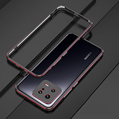 Luxury Aluminum Metal Frame Cover Case for Xiaomi Mi 13 5G Red and Black