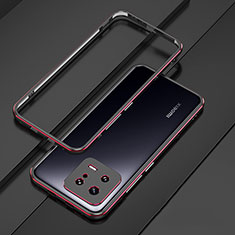 Luxury Aluminum Metal Frame Cover Case for Xiaomi Mi 13 Pro 5G Red and Black