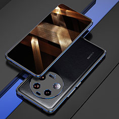 Luxury Aluminum Metal Frame Cover Case for Xiaomi Mi 13 Ultra 5G Blue and Black