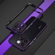 Luxury Aluminum Metal Frame Cover Case for Xiaomi Mi 14 Pro 5G Purple