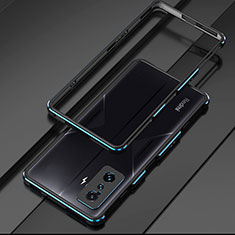 Luxury Aluminum Metal Frame Cover Case for Xiaomi Poco F4 GT 5G Blue and Black