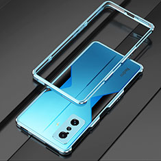 Luxury Aluminum Metal Frame Cover Case for Xiaomi Poco F4 GT 5G Silver and Blue
