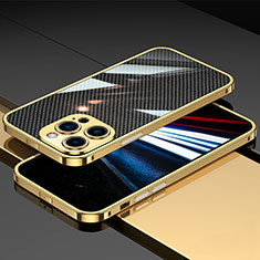 Luxury Aluminum Metal Frame Cover Case JL1 for Apple iPhone 14 Pro Gold