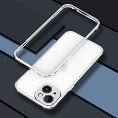 Luxury Aluminum Metal Frame Cover Case JZ1 for Apple iPhone 14 Silver