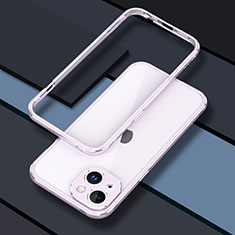 Luxury Aluminum Metal Frame Cover Case JZ1 for Apple iPhone 15 Plus Clove Purple