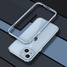 Luxury Aluminum Metal Frame Cover Case JZ1 for Apple iPhone 15 Plus Sky Blue
