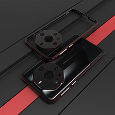 Luxury Aluminum Metal Frame Cover Case JZ1 for Huawei Mate 60 RS Ultimate Red and Black