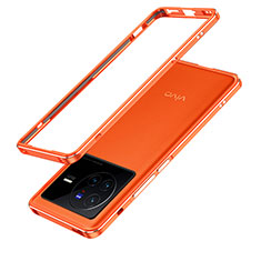 Luxury Aluminum Metal Frame Cover Case JZ1 for Vivo X80 5G Orange
