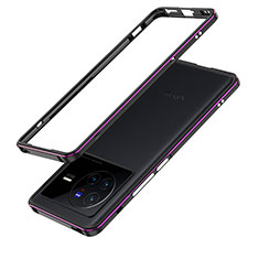 Luxury Aluminum Metal Frame Cover Case JZ1 for Vivo X80 5G Purple