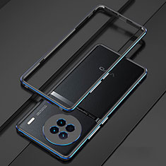 Luxury Aluminum Metal Frame Cover Case JZ1 for Vivo X90 5G Blue and Black