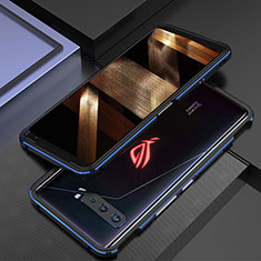 Luxury Aluminum Metal Frame Cover Case JZ2 for Asus ROG Phone 3 Blue and Black