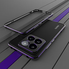 Luxury Aluminum Metal Frame Cover Case JZ2 for Xiaomi Mi 14 5G Purple