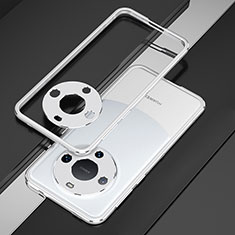 Luxury Aluminum Metal Frame Cover Case JZ4 for Huawei Mate 60 Pro Silver