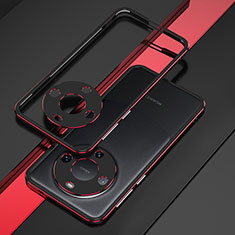 Luxury Aluminum Metal Frame Cover Case JZ4 for Huawei Mate 60 Red and Black