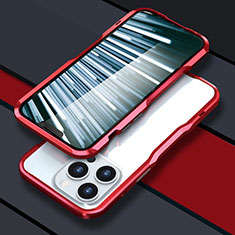 Luxury Aluminum Metal Frame Cover Case LF1 for Apple iPhone 13 Pro Max Red