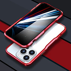 Luxury Aluminum Metal Frame Cover Case LF1 for Apple iPhone 14 Pro Max Red