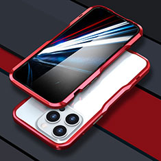Luxury Aluminum Metal Frame Cover Case LF1 for Apple iPhone 14 Pro Red