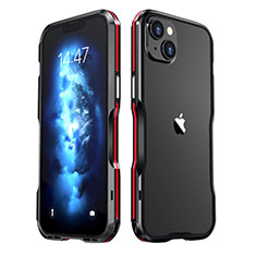 Luxury Aluminum Metal Frame Cover Case LF2 for Apple iPhone 14 Plus Red and Black