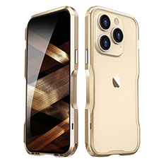 Luxury Aluminum Metal Frame Cover Case LF2 for Apple iPhone 14 Pro Gold