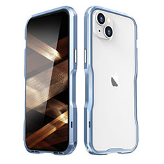 Luxury Aluminum Metal Frame Cover Case LF2 for Apple iPhone 15 Plus Blue