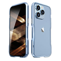 Luxury Aluminum Metal Frame Cover Case LF2 for Apple iPhone 15 Pro Max Blue