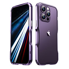 Luxury Aluminum Metal Frame Cover Case LF3 for Apple iPhone 13 Pro Max Purple