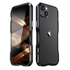 Luxury Aluminum Metal Frame Cover Case LF3 for Apple iPhone 15 Black