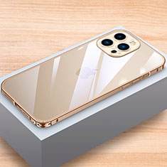 Luxury Aluminum Metal Frame Cover Case LK1 for Apple iPhone 13 Pro Gold