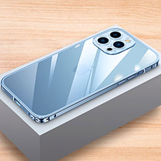 Luxury Aluminum Metal Frame Cover Case LK1 for Apple iPhone 13 Pro Max Blue
