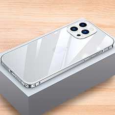 Luxury Aluminum Metal Frame Cover Case LK1 for Apple iPhone 13 Pro Silver