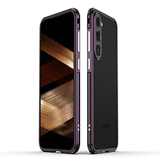 Luxury Aluminum Metal Frame Cover Case LK1 for Samsung Galaxy S23 Plus 5G Purple